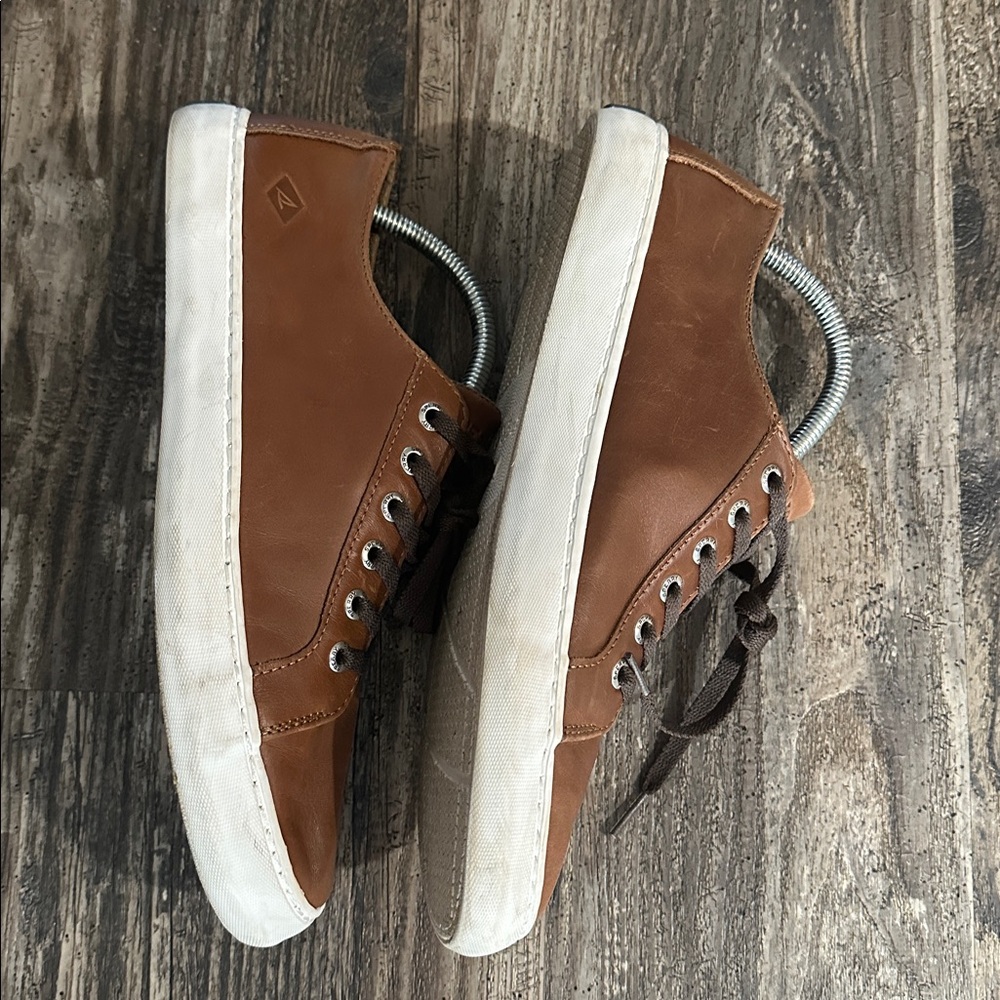Sperry Men's Brown Leather Sneakers size 9.5m - Picture 9 of 12